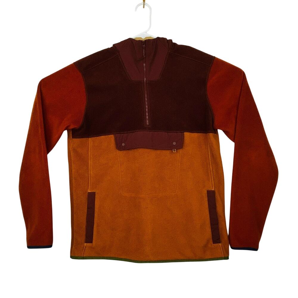 Mountain Hardwear Medium Unclassic Fleece Hoodie Jacket Orange Brown Colorblock